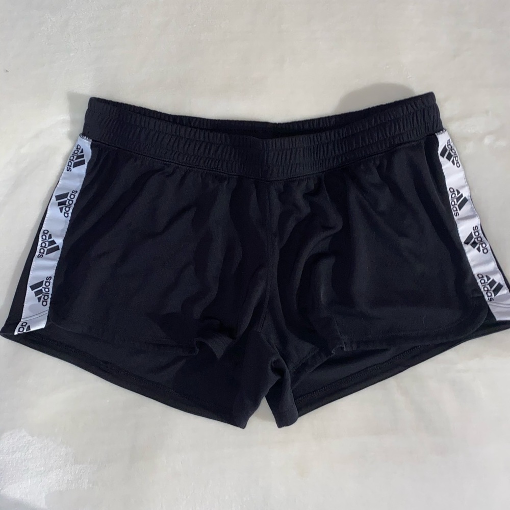 Adidas Black and White Athletic Shorts Lightweight Design